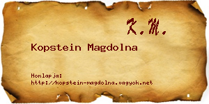 Kopstein Magdolna névjegykártya